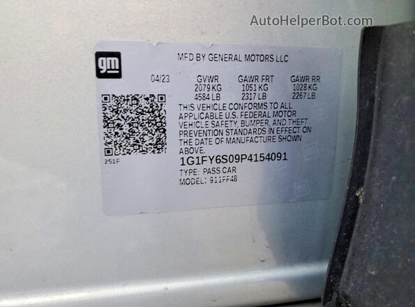 1G1FY6S09P4154091 2023 CHEVROLET BOLT Silver 
