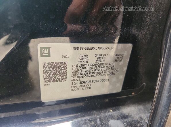 1G1JD6SB8J4120061 2018 CHEVROLET SONIC Black Widok komory silnika