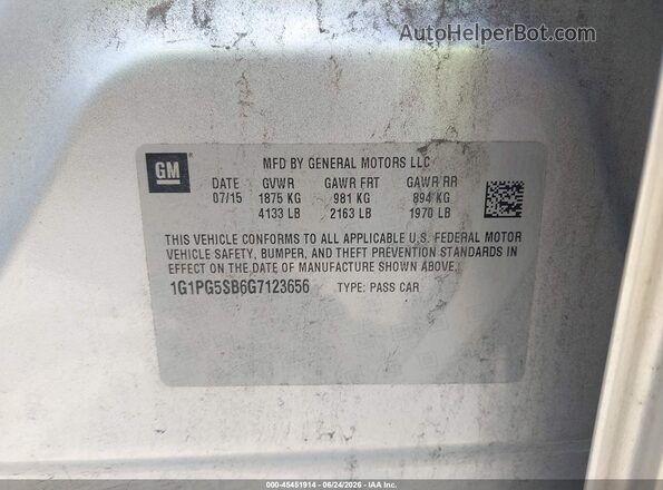 1G1PG5SB6G7123656 2016 CHEVROLET CRUZE Silver Engine compartment view