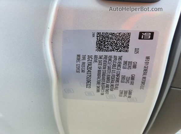 1G1YA2D41T5106322 2026 CHEVROLET CORVETTE Gray VIN sticker view