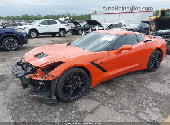 1G1YA2D76K5100105 2019 CHEVROLET CORVETTE Orange წინა მარცხენა ხედი სამი მეოთხედიდან
