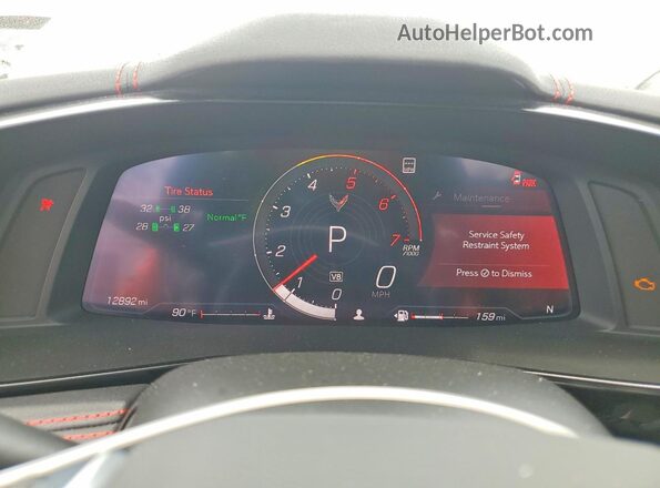 1G1YA3D41M5119983 2021 CHEVROLET CORVETTE White Вид щитка приладів