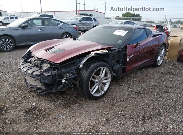 1G1YB2D7XK5105529 2019 CHEVROLET CORVETTE Burgundy Առջևի ձախ երեք քառորդ տեսարան