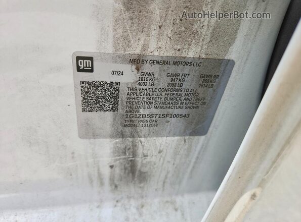 1G1ZB5ST1SF100543 2025 CHEVROLET MALIBU White Engine compartment view