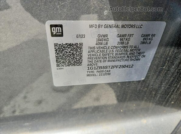 1G1ZB5ST2PF250412 2023 CHEVROLET MALIBU Gray Engine compartment view