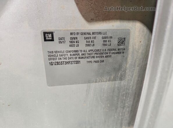1G1ZB5ST3HF277281 2017 CHEVROLET MALIBU Silver 