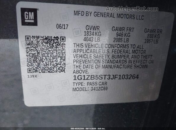 1G1ZB5ST3JF103264 2018 CHEVROLET MALIBU Серый Вид подкапотного пространства