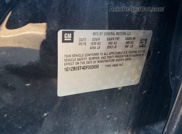 1G1ZB5ST4GF303658 2016 CHEVROLET MALIBU Black 