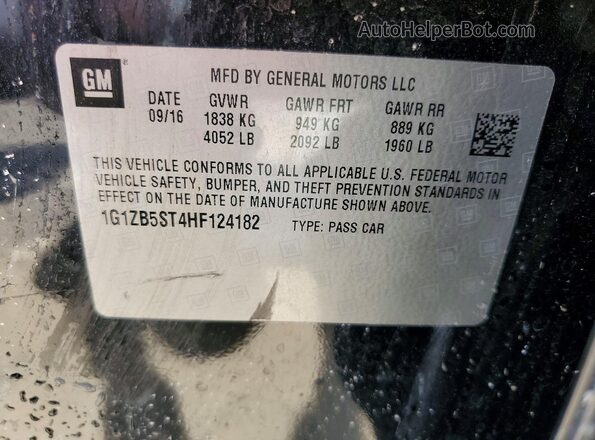 1G1ZB5ST4HF124182 2017 CHEVROLET MALIBU Black 