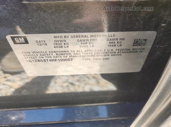 1G1ZB5ST4HF199657 2017 CHEVROLET MALIBU Charcoal 