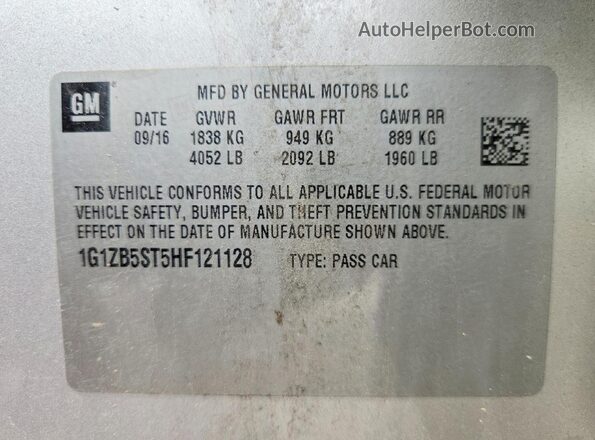1G1ZB5ST5HF121128 2017 CHEVROLET MALIBU Gray 