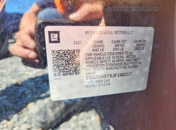 1G1ZB5ST5JF166317 2018 CHEVROLET MALIBU Black Widok komory silnika
