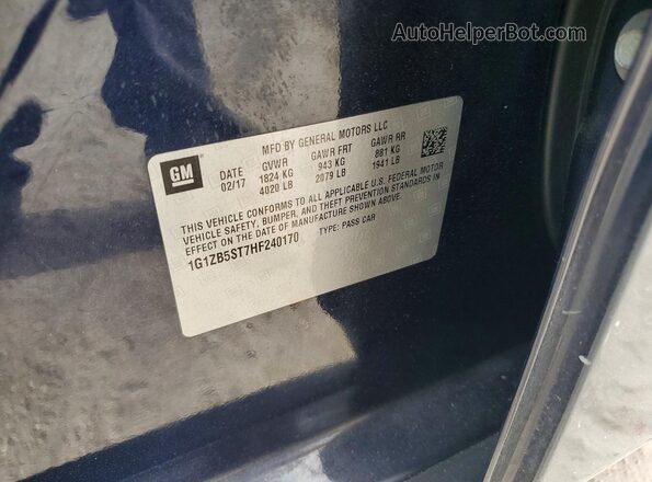 1G1ZB5ST7HF240170 2017 CHEVROLET MALIBU Blue Engine compartment view