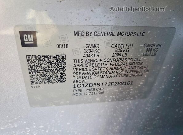 1G1ZB5ST7JF288161 2018 CHEVROLET MALIBU Silver Շարժիչի բաժամունքի տեսք