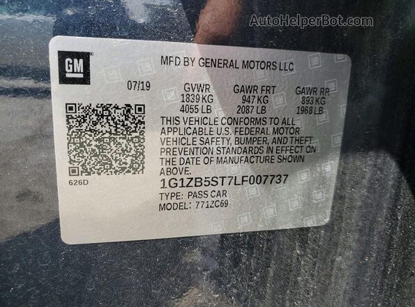 1G1ZB5ST7LF007737 2020 CHEVROLET MALIBU Gray 