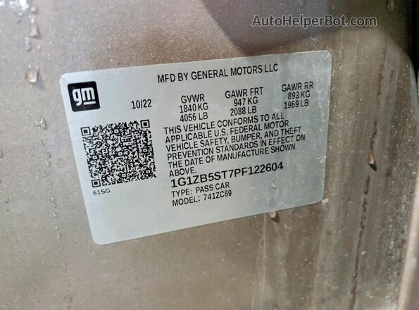 1G1ZB5ST7PF122604 2023 CHEVROLET MALIBU Gold 