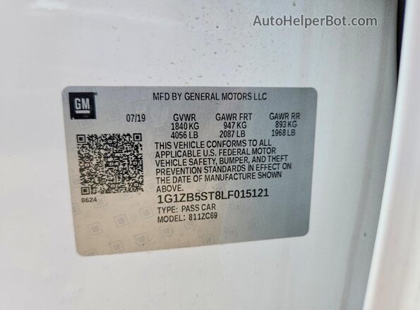1G1ZB5ST8LF015121 2020 CHEVROLET MALIBU White Շարժիչի բաժամունքի տեսք