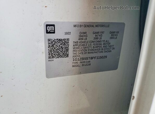 1G1ZB5ST8PF115029 2023 CHEVROLET MALIBU White ძრავის განყოფილების ხედი