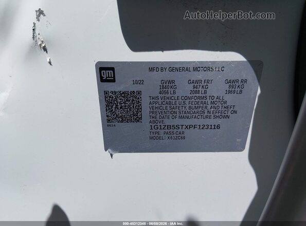 1G1ZB5STXPF123116 2023 CHEVROLET MALIBU Silver Вид підкапотного простору