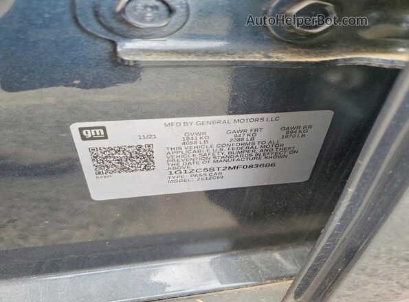 1G1ZC5ST2MF083686 2021 CHEVROLET MALIBU Gray Vista del compartimento del motor
