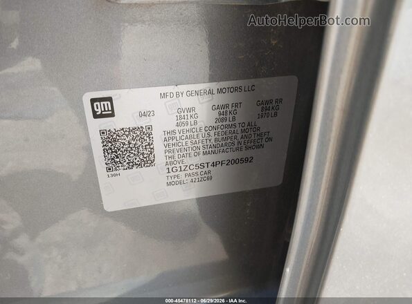 1G1ZC5ST4PF200592 2023 CHEVROLET MALIBU Silver Вид підкапотного простору