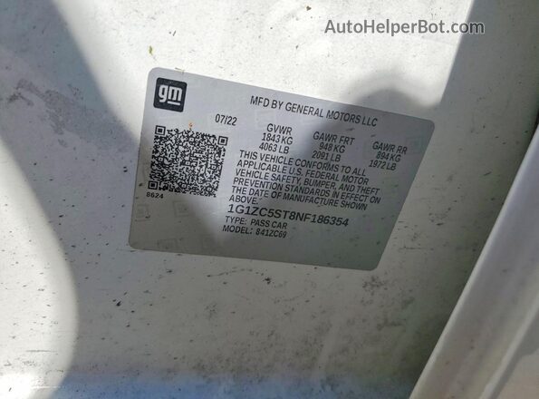 1G1ZC5ST8NF186354 2022 CHEVROLET MALIBU White Շարժիչի բաժամունքի տեսք