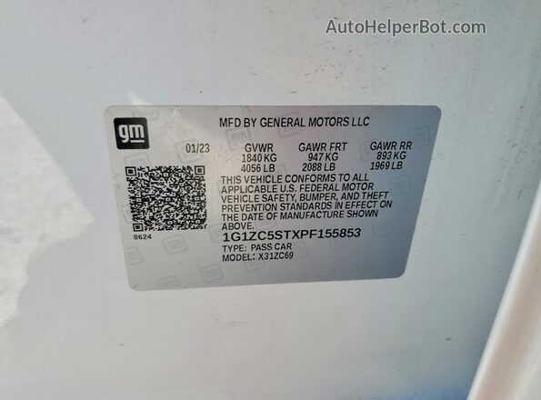 1G1ZC5STXPF155853 2023 CHEVROLET MALIBU White 