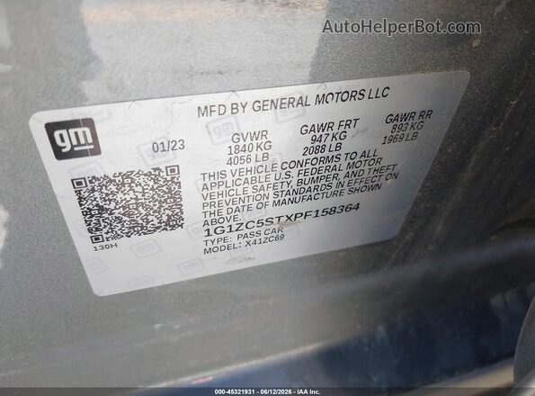 1G1ZC5STXPF158364 2023 CHEVROLET MALIBU Silver Engine compartment view