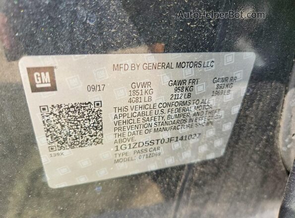 1G1ZD5ST0JF141027 2018 CHEVROLET MALIBU Gray 