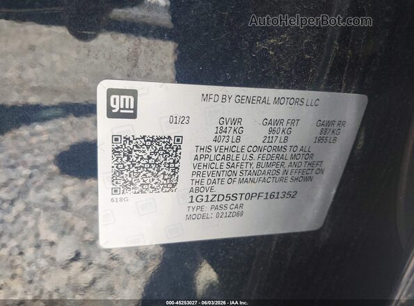 1G1ZD5ST0PF161352 2023 CHEVROLET MALIBU Black Շարժիչի բաժամունքի տեսք