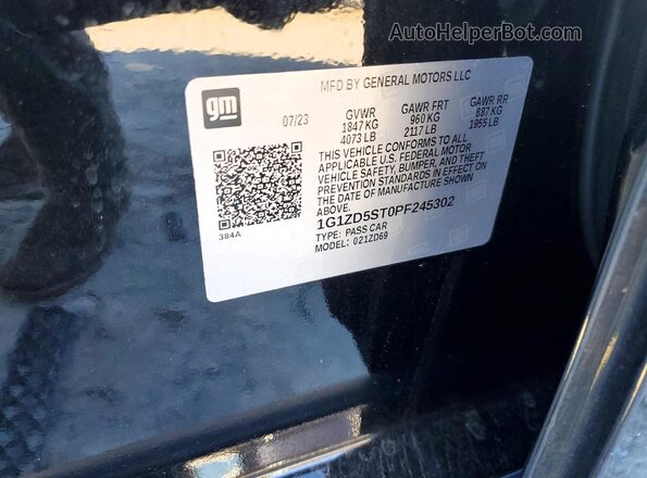 1G1ZD5ST0PF245302 2023 CHEVROLET MALIBU Black 