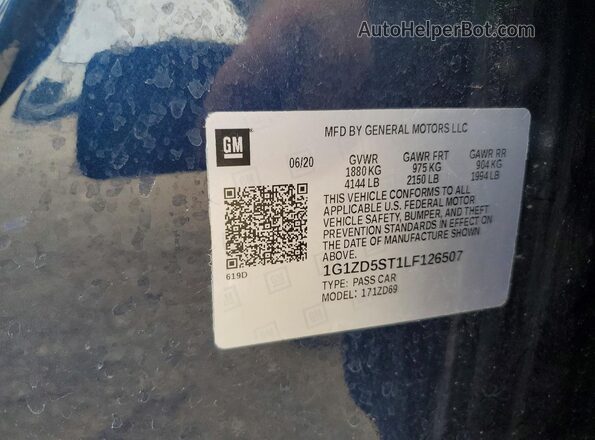 1G1ZD5ST1LF126507 2020 CHEVROLET MALIBU Blue Engine compartment view