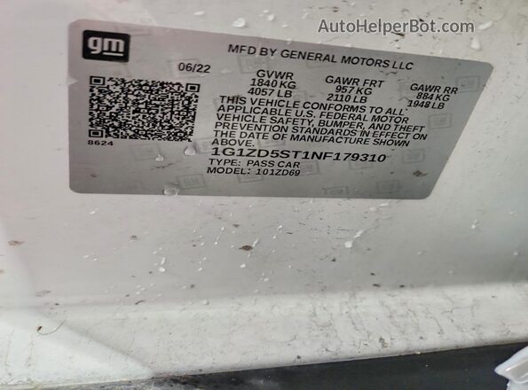 1G1ZD5ST1NF179310 2022 CHEVROLET MALIBU White 