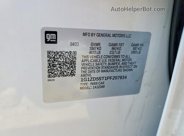 1G1ZD5ST1PF207934 2023 CHEVROLET MALIBU White ძრავის განყოფილების ხედი