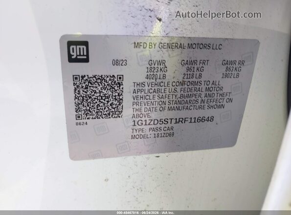 1G1ZD5ST1RF116648 2024 CHEVROLET MALIBU White Շարժիչի բաժամունքի տեսք