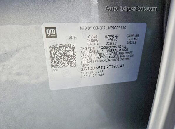 1G1ZD5ST1RF160147 2024 CHEVROLET MALIBU Silver Engine compartment view