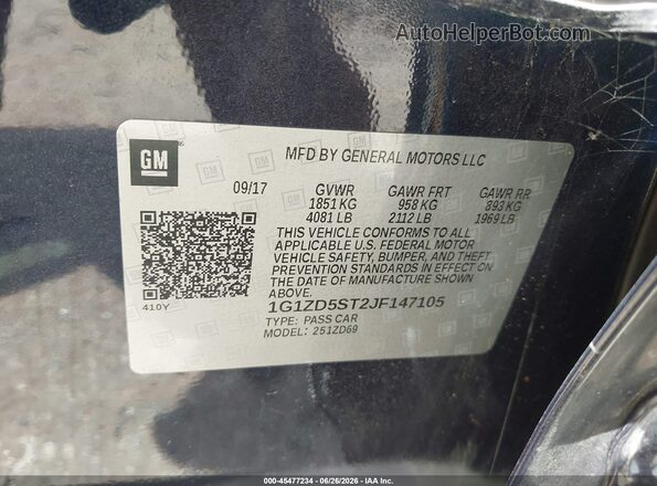 1G1ZD5ST2JF147105 2018 CHEVROLET MALIBU Синий Вид подкапотного пространства