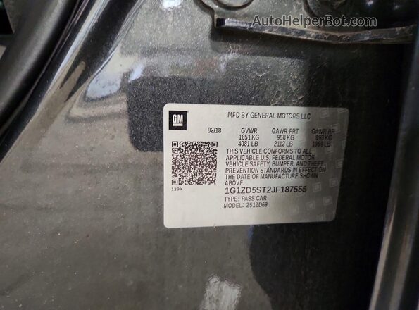 1G1ZD5ST2JF187555 2018 CHEVROLET MALIBU Gray 