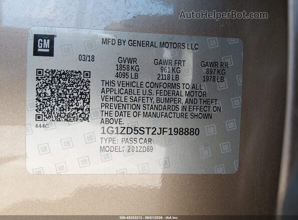 1G1ZD5ST2JF198880 2018 CHEVROLET MALIBU Brown 