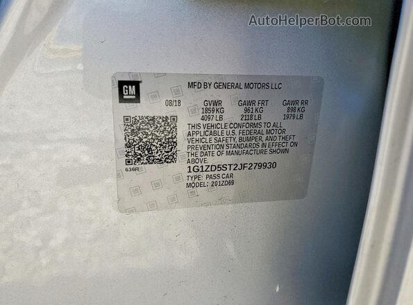 1G1ZD5ST2JF279930 2018 CHEVROLET MALIBU Серебряный Вид подкапотного пространства