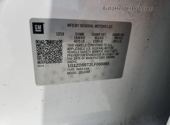 1G1ZD5ST2LF069895 2020 CHEVROLET MALIBU Белый 