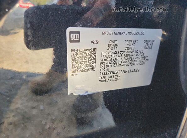 1G1ZD5ST2NF114529 2022 CHEVROLET MALIBU Black 