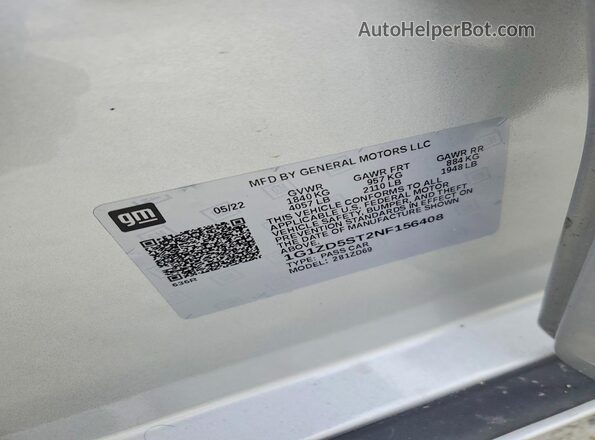 1G1ZD5ST2NF156408 2022 CHEVROLET MALIBU Silver Շարժիչի բաժամունքի տեսք