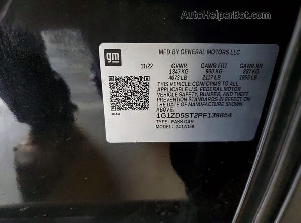1G1ZD5ST2PF139854 2023 CHEVROLET MALIBU Black Widok naklejki z numerem VIN