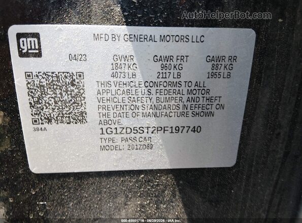 1G1ZD5ST2PF197740 2023 CHEVROLET MALIBU Черный Вид подкапотного пространства