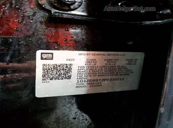 1G1ZD5ST2PF210213 2023 CHEVROLET MALIBU Black Vista del compartimento del motor