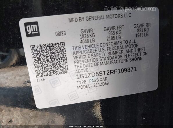 1G1ZD5ST2RF109871 2024 CHEVROLET MALIBU Black Շարժիչի բաժամունքի տեսք