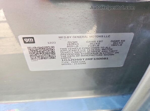 1G1ZD5ST2RF150081 2024 CHEVROLET MALIBU Gray Engine compartment view