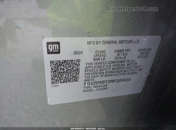 1G1ZD5ST2RF225510 2024 CHEVROLET MALIBU Gray Engine compartment view