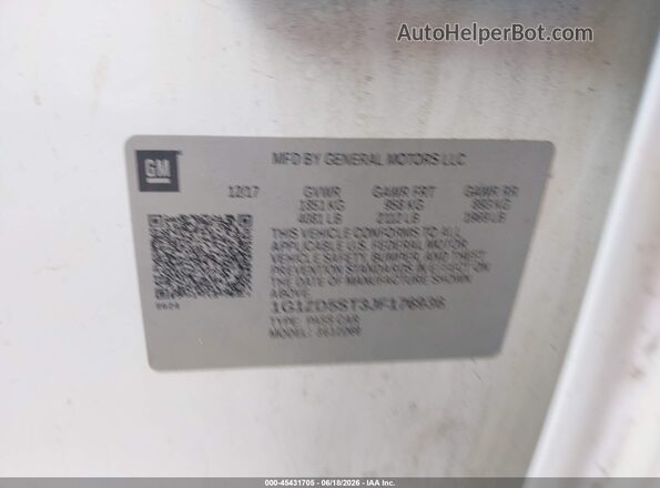 1G1ZD5ST3JF176936 2018 CHEVROLET MALIBU White 